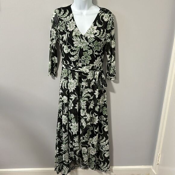 NWT G by Giuliana Aria Mesh Knit Tulip-Hem Wrap Modi Dress - Size Small - Picture 2 of 11